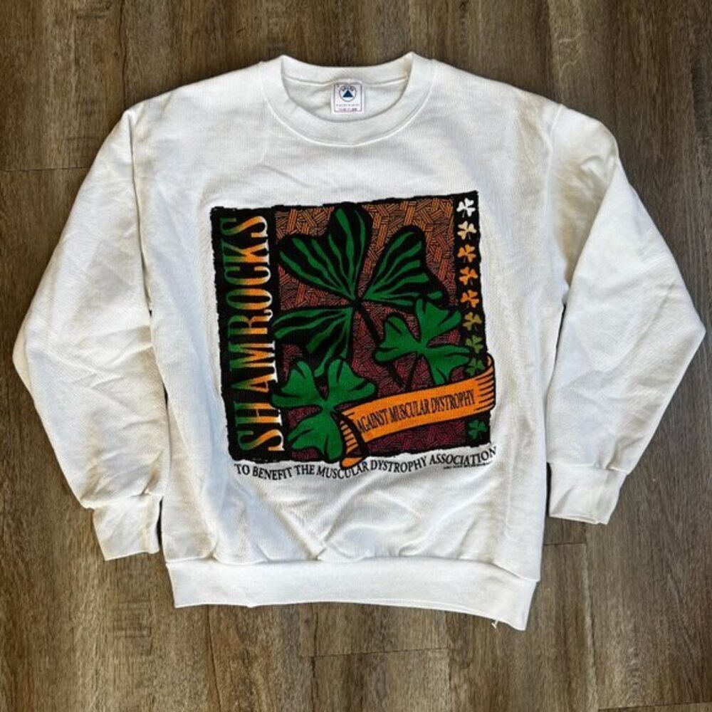 Vintage 90s Shamrocks Against Dystrophy Sweatshirt - size Large